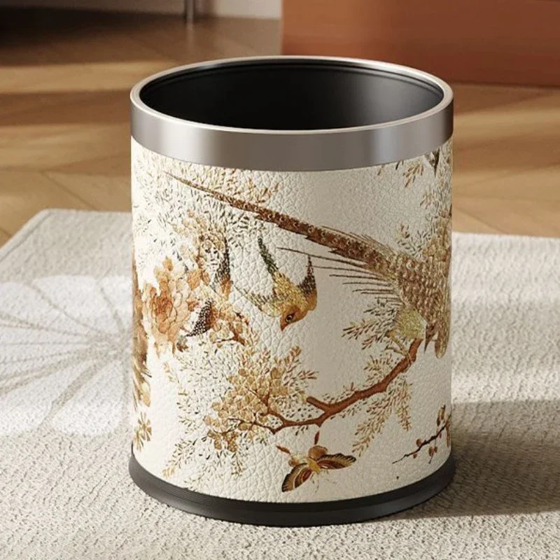 대형 쓰레기통 침실 주방 쓰레기통 거실 레트로 쓰레기통 현대식 쓰레기통 청소용 쓰레기통