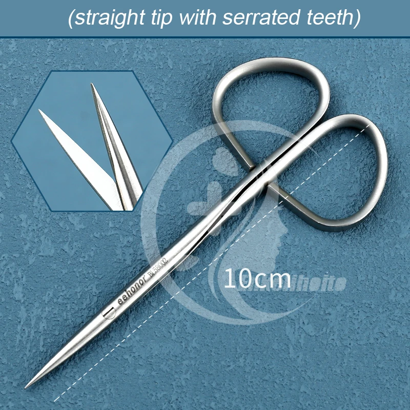 Eye peeling twist handle medical tissue scissors double eyelid tool blunt pointed serrated 6