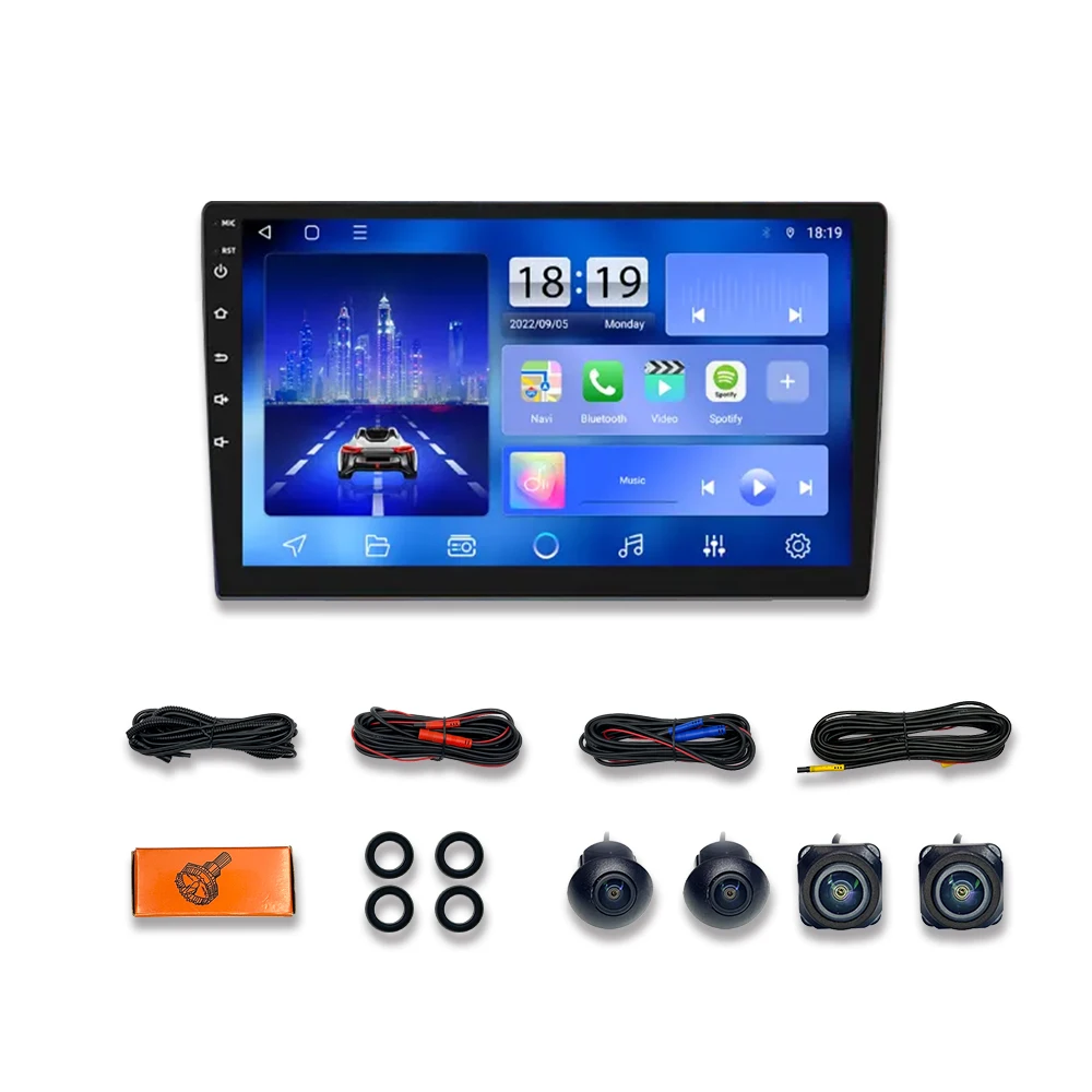 

360 Degree Panoramic 1080P Camera 2D 3D Bird View Parking Security System 9 Inch And-roid Car Radio With 360 Camera