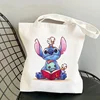 Lilo Stitch Cartoon Canvas Bag Female Canvas Bag Student Backpack Shoulder Bag Large Capacity Casual Shopping Totes bag Ins 1
