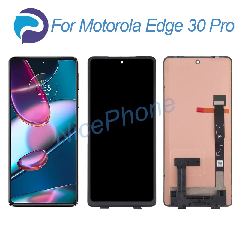 

ЖК-дисплей для Motorola Edge 30 Pro, экран 6,7 дюйма, стандартный для Moto Edge 30 Pro, сменный сенсорный дигитайзер в сборе