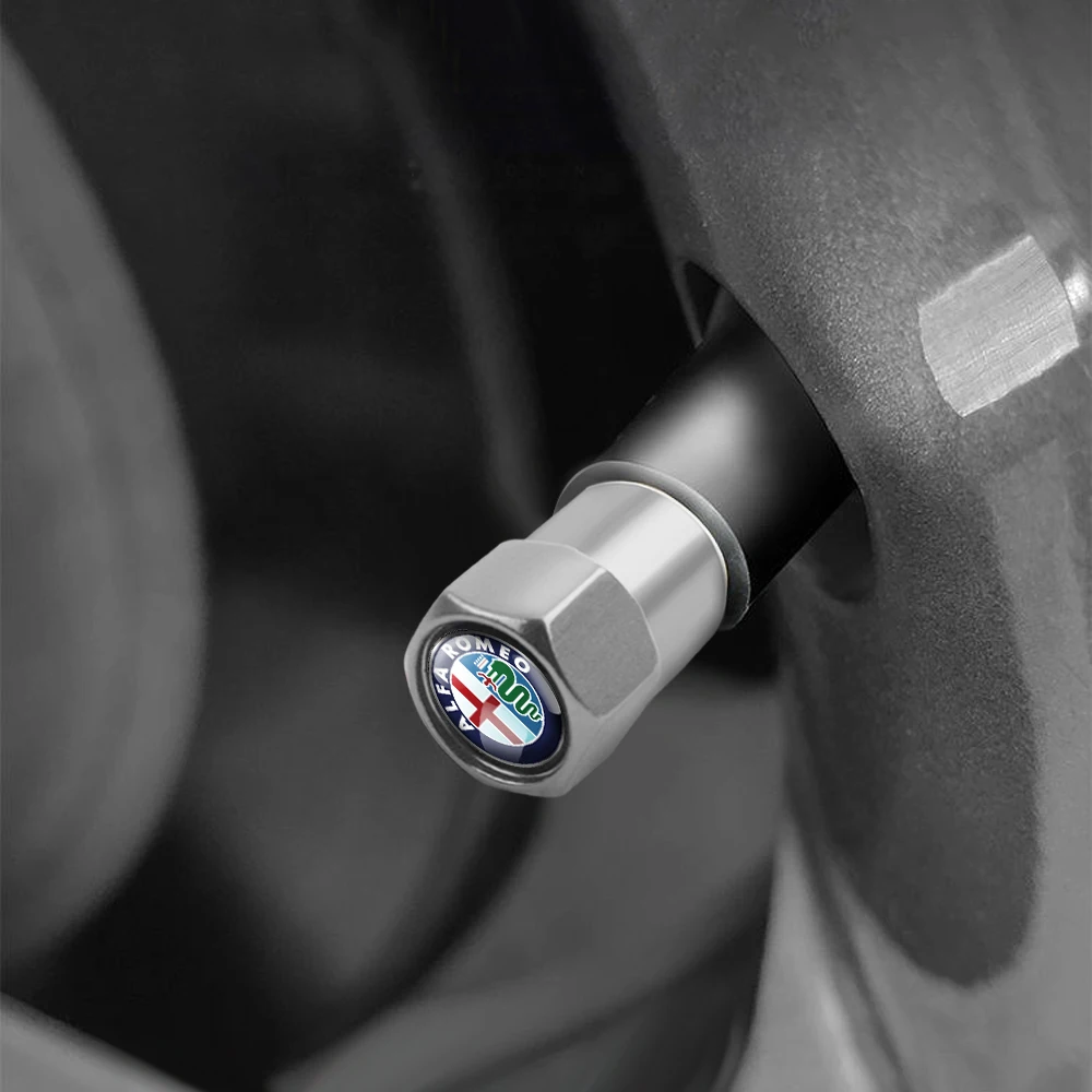 Set of 4 Stylish Car Tire Valve Caps - Air Stem Protective Covers