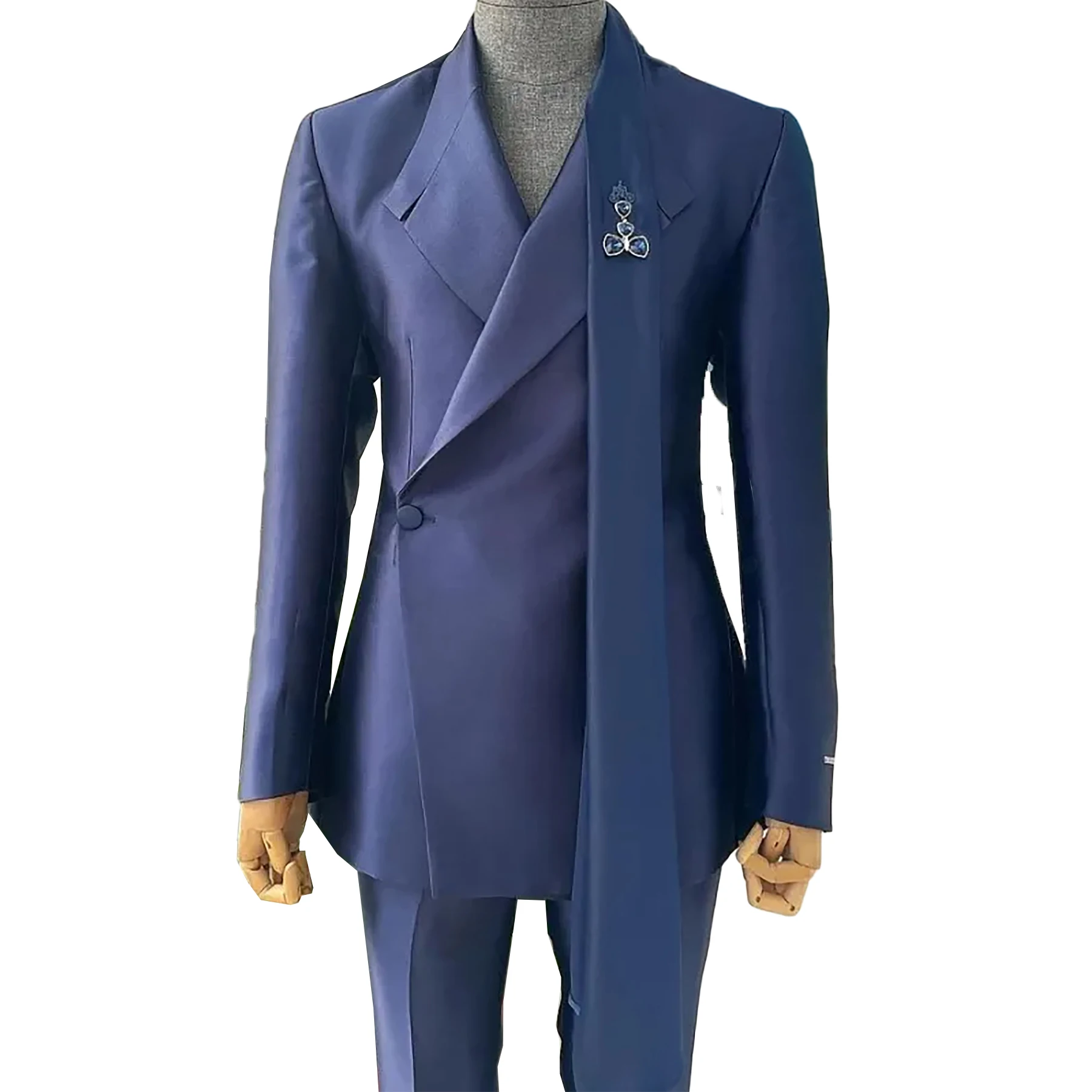 Designer Wedding Suits For Men Single Breasted Groom Wear Slim Fit Tuxedo Business Party 2 Pcs Jacket Pants Made