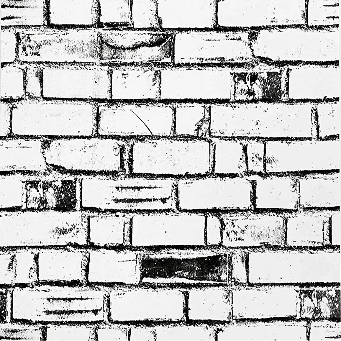 

Brick Wallpaper Peel and Stick Wallpaper White Black Self Adhesive Removable Waterproof Vinyl Home Cabinet Decor