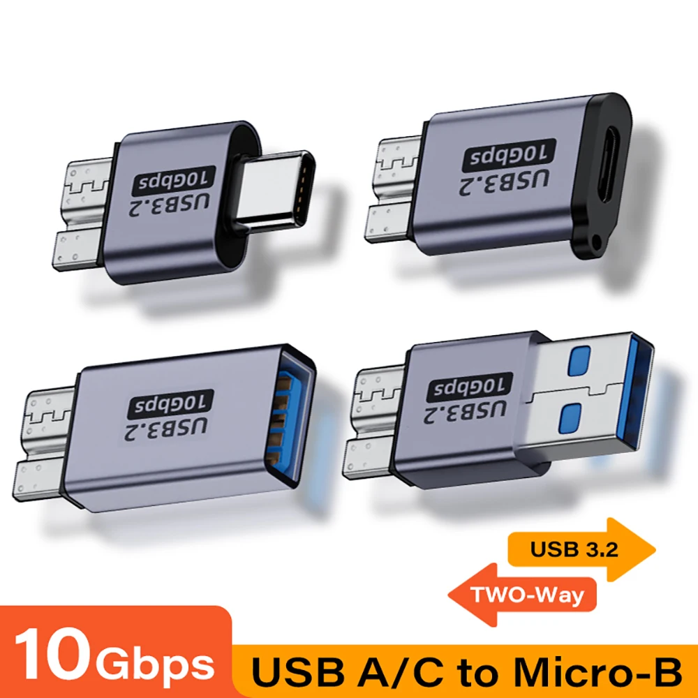 USB C 3.0 Micro B to Type C Female Adapter for Laptops and External Hard Drives