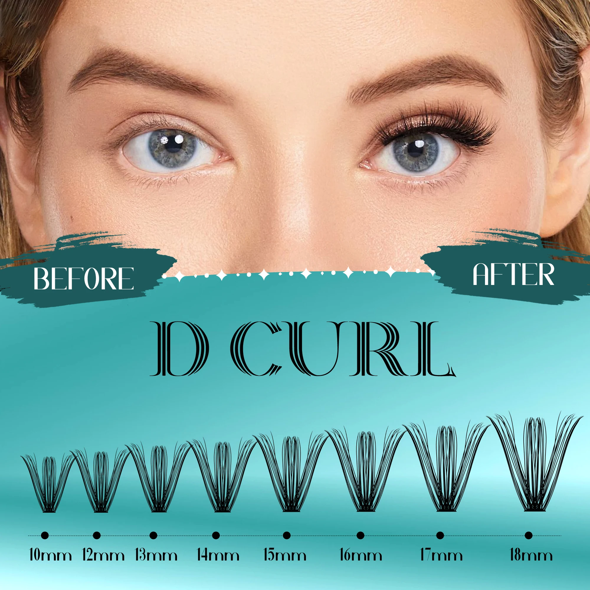 Description Picture 5 of itemGemerry Cluster Lashes 280 pcs Individual Lash Extensions 40D/50D/60D/80D/100D Soft&Natural DIY False Eyelash