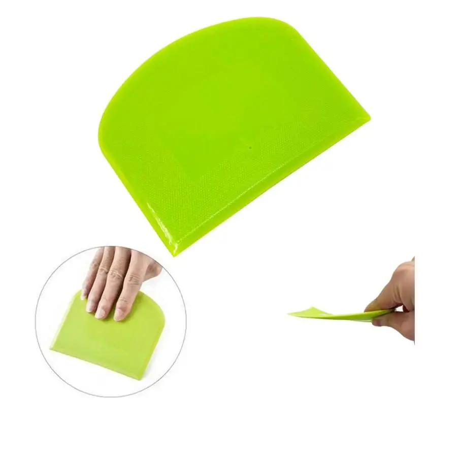 Dough Scraper Cutter 2Pieces Flexible Plastic for Bread Dough Cake Soft Candy Frosting