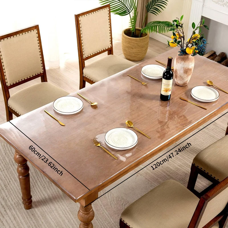 Clear Tablecloth, Table Protector, Plastic Table Cover, Clear Desk Pad, Desk Protector Mat PVC Desk Cover, Clear Table Cover 5