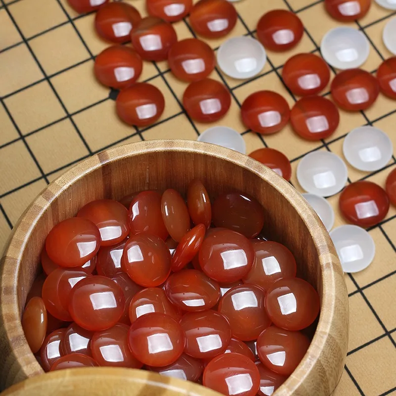 하이 엔드 레드 체스 게임 흰색 마노 이동 세트 천연 옥 조각 Gomoku 조각 선물 보드 게임 어린이 Scacchi Spelletjes
