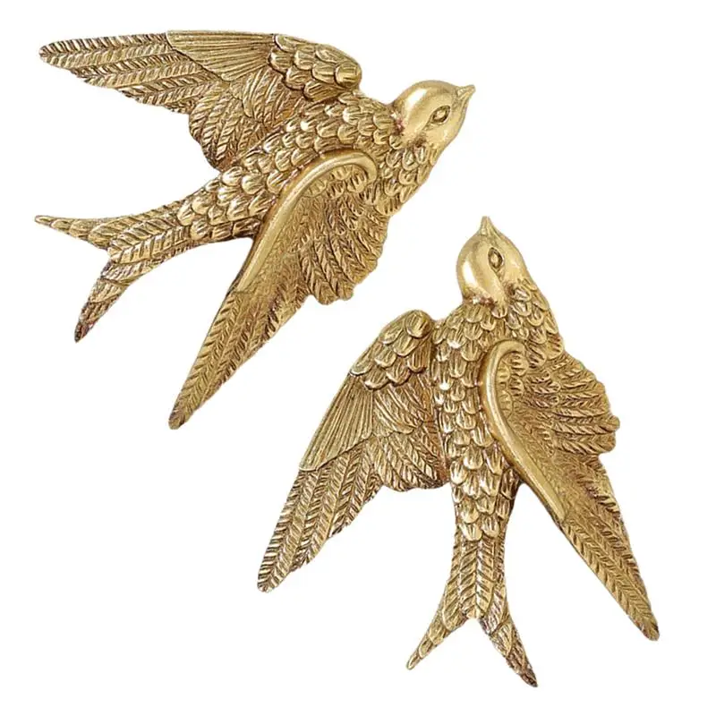 2Pcs Wall Piece Statue Decoration Swallow Wall Decor Light Luxury Decors Swallow Pendent Resin Sculpture Indoor