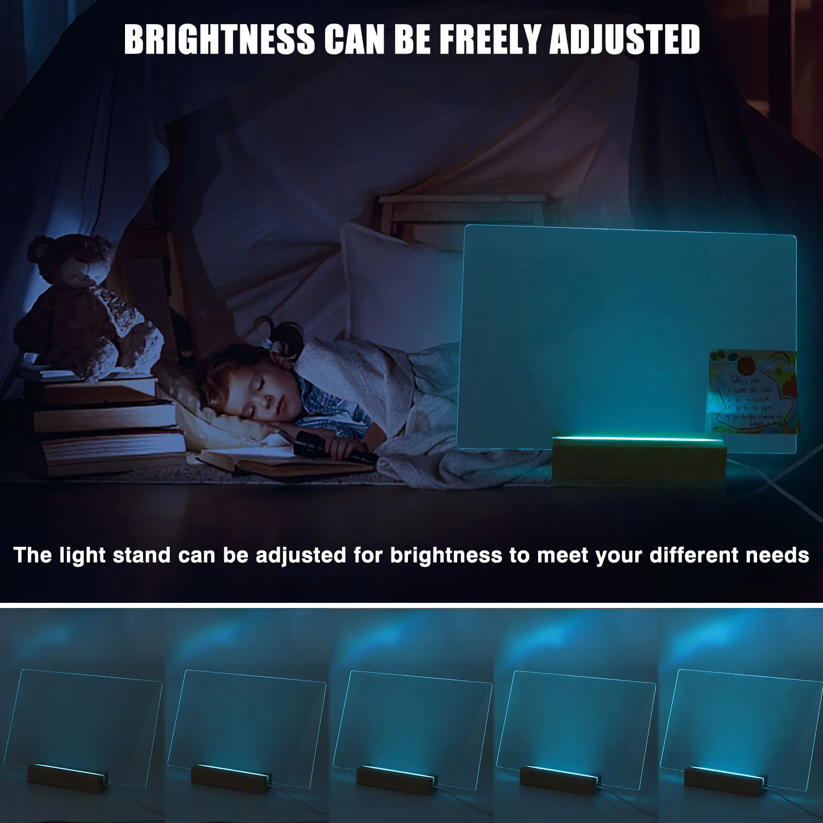 Rewritable Acrylic Dry Erase BoardLight Bedroom Sleep Light Cute Soft Light Desk Lamp Room Decor Desktop Ornaments