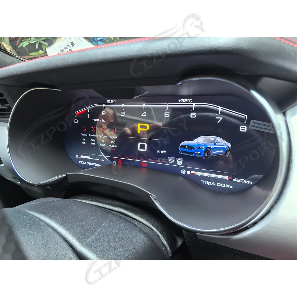 Velocímetro LCD de 12,3 pulgadas para salpicadero de coche Ford Mustang 2015-2023, panel de cabina Virtual, grupo de instrumentos GPS 2