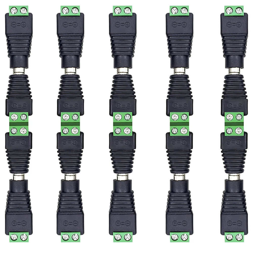 5 Pairs Green Terminal Push-Button DC Power Plugs