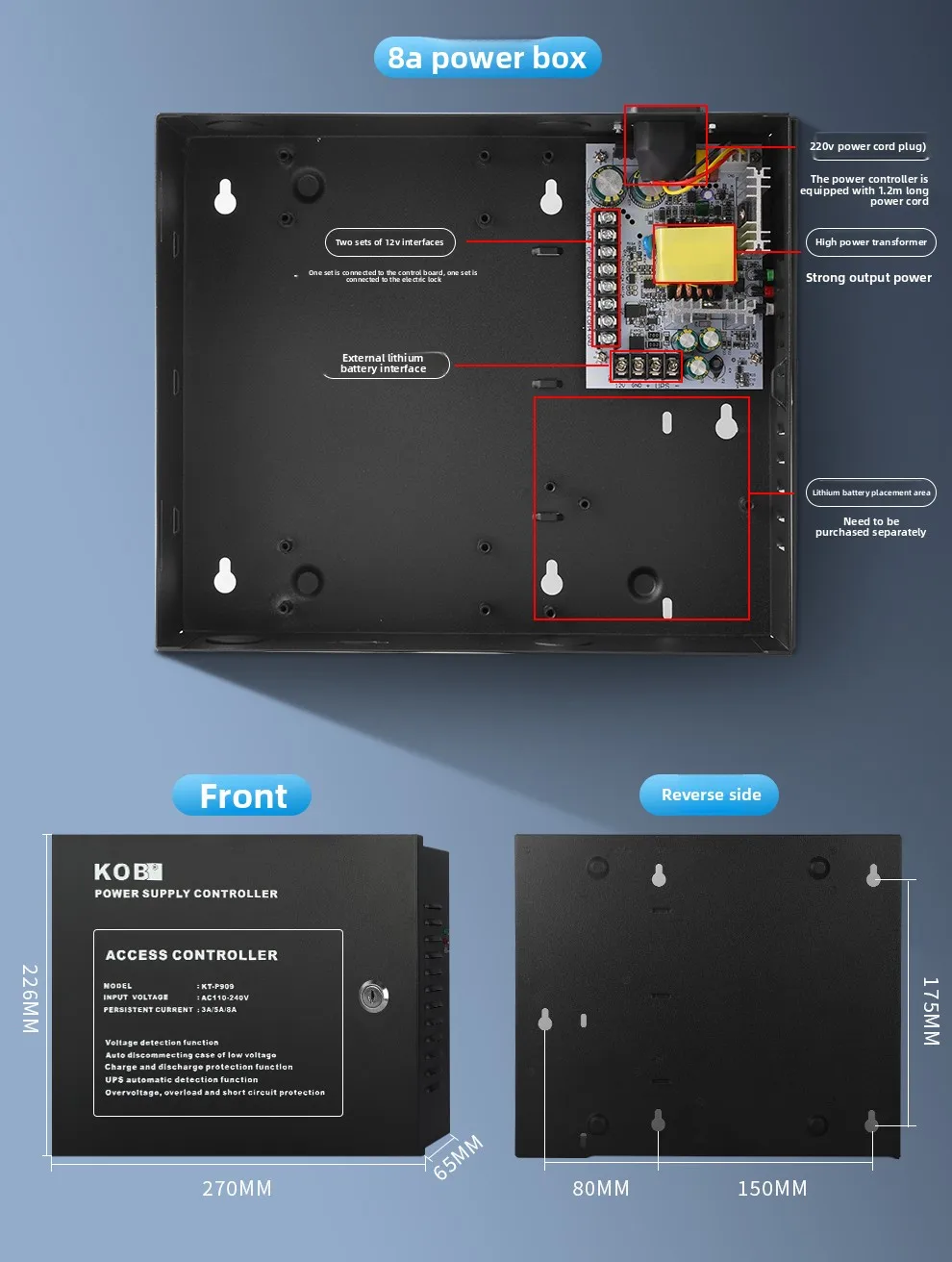 Multi door Controller Power Box Access Control Board Case Magnetic Lock Electric