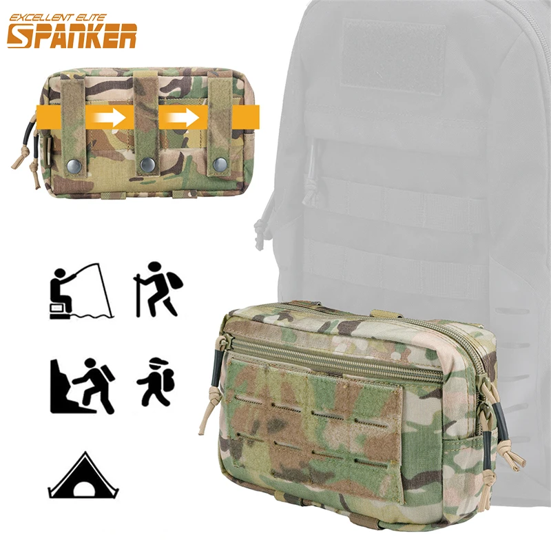 Borsa Tattica Molle EDC: Portafoglio Portatile Con Moschettone, Custodia In Nylon Per Carte E Chiavi, Accessorio Da Campeggio E Viaggio (verde) - 6