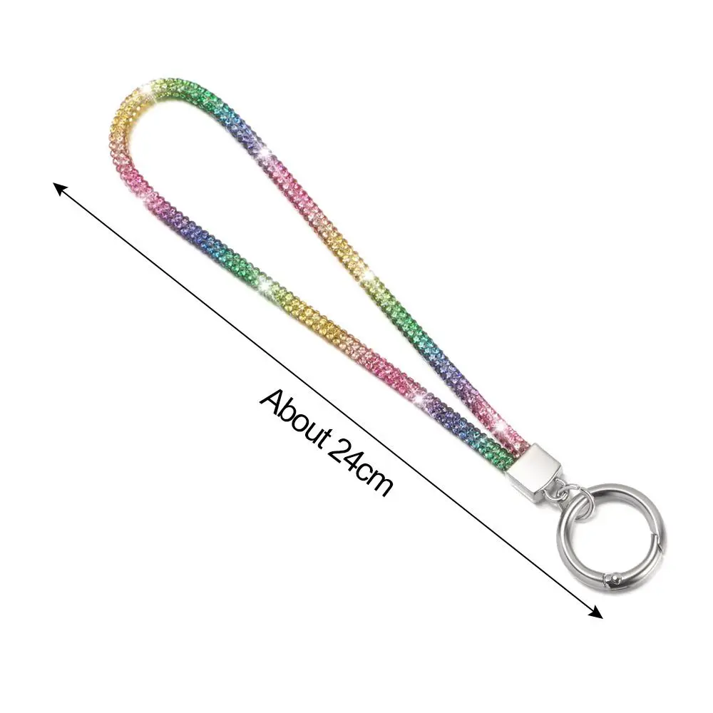 luoweisi Braided Keychain Set D Shape Car Key Rings Pom Pom Carabiner Clip Christmas Crystal Bling Key Fob for Women Girls Gift, Women's, Size: One