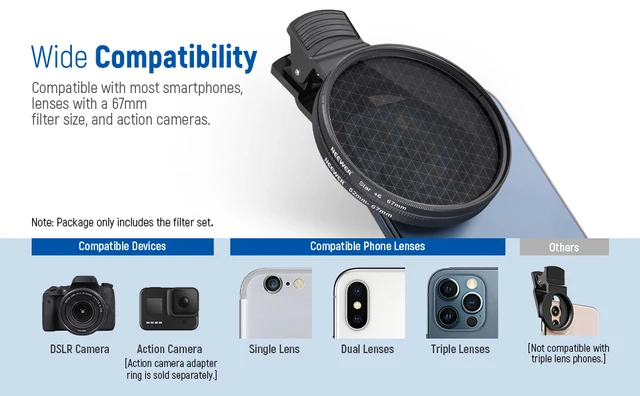 Kit Filtri 52mm Per IPhone E Fotocamere - CPL, ND32, Stella E Filtri Colore | NEEWER - Foto 5