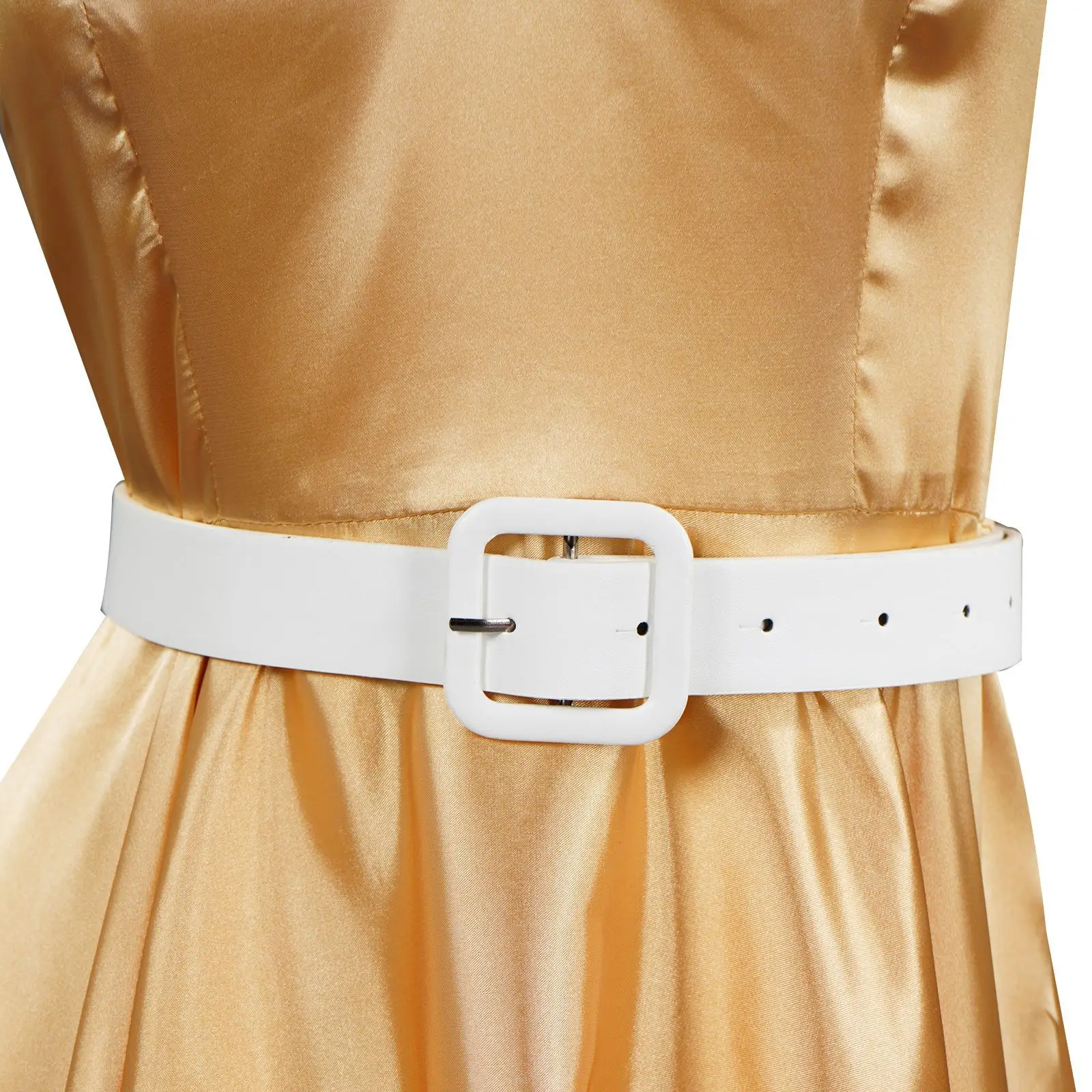Vintage Yellow Satin Halter Neck Ball Gown Costume for Women (Unofficial)