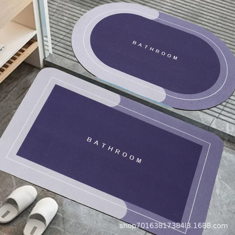 

Bathroom anti slip bathroom entry water absorbing floor mat, toilet quick drying door mat, crystal velvet foot mat
