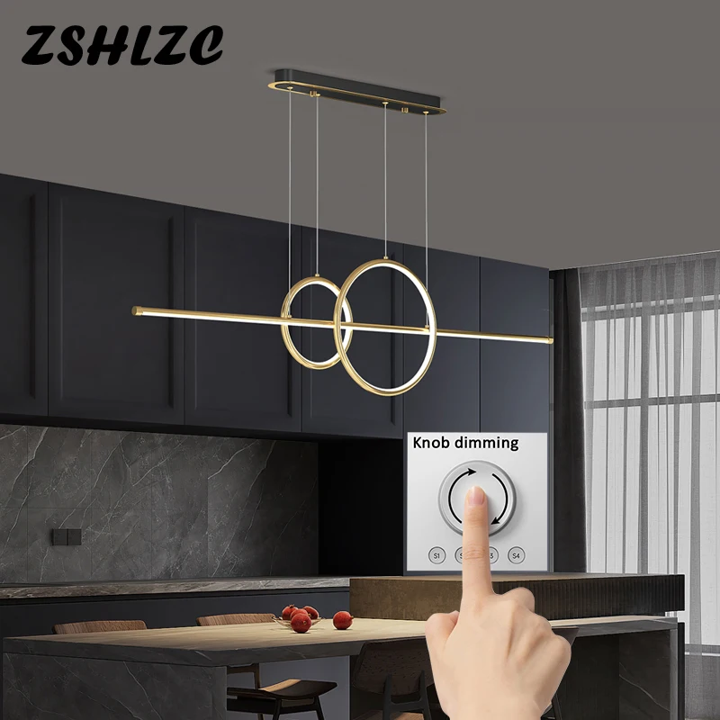 

NEW Modern LED Pendant Lights For Living Dining Room Kitchen Office Home Decor Pendant Lamp Black/Golden Hanging Lamps Fixtures