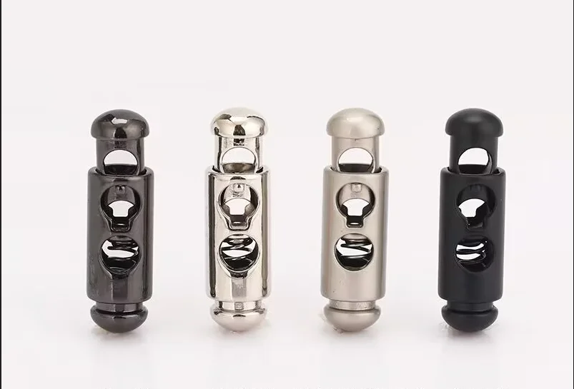 100PCS 고급 금속 스토퍼 코드 잠금 스프링 코드 엔드 버클 DIY 의류 설정 버튼 액세서리