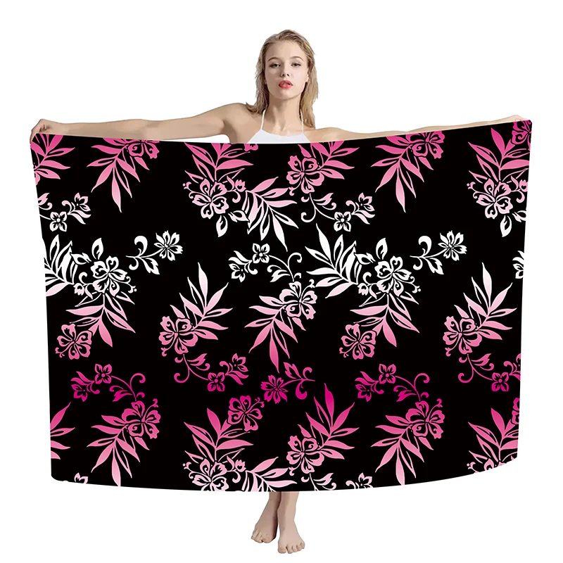 New Summer Hawaiian Beach Lavalava Sarong Floral Print Multi Wear Swimsuit Wrap Large Size Island Sarong Cover Up For Women