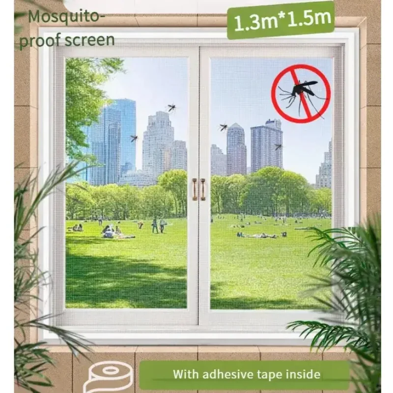 Fly Mosquito Window Net Adhesive Mesh Curtains Kitchen Windows Home Protector