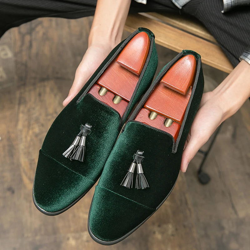 green emerald velvet dress Giovani Green Leather Monk Strap Shoe main image 1