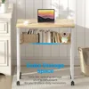 Folding Desk Small Rolling Desk with Storage Shelf,24.8 inch Foldable Computer Desk with Wheels for Small Space,Easy Assembly 6