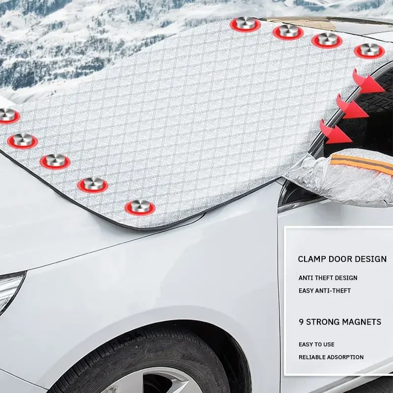 Magnetic Car Snow Shield Frost Prevention Windshield Cover