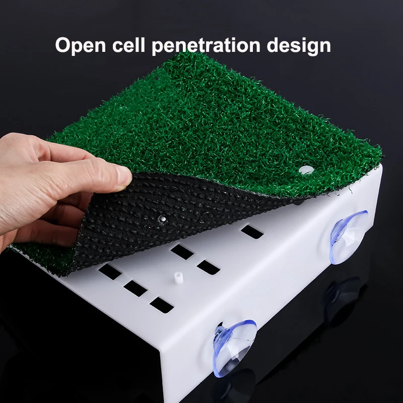 Large Turtle Basking Platform Habitat Simulation Lawn Ramp Dock Floating Island for Reptile Terrarium Aquarium Accessory