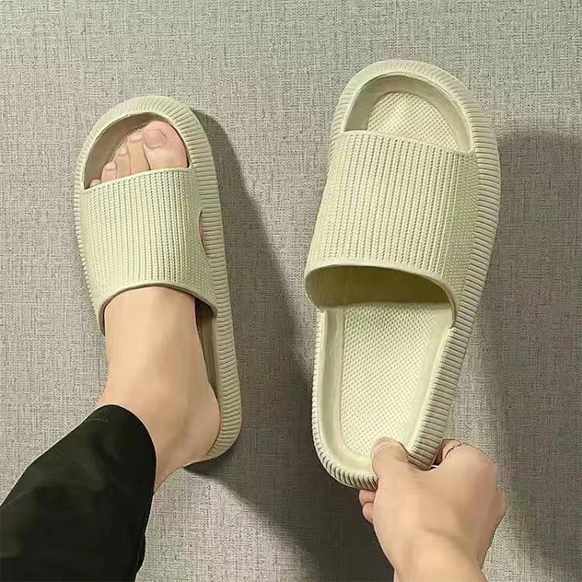 Step on the Sense of Shit Slippers Summer Home Wear Soft-soled Non-slip Shoes Eva Simple MEN'S Slippers luxury sandals