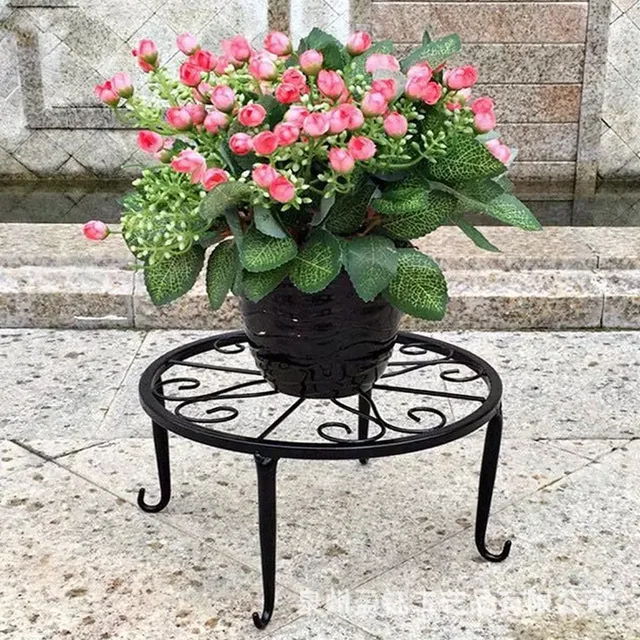 1Pc Metal Plant Stand Flower Pot Base Holder Stool for Home Garden Indoor Outdoor Flower Plant Display Bonsai Holder 4