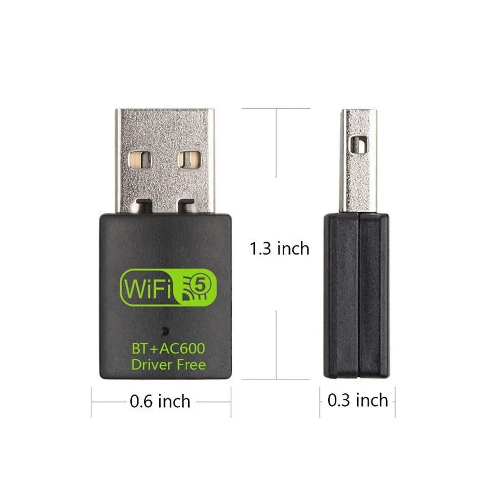 와이파이 네트워크 어댑터 BT+AC600 WLAN 동글 WiFi 수신기 600M WLAN 동글 무선 듀얼 밴드 WiFi 수신기