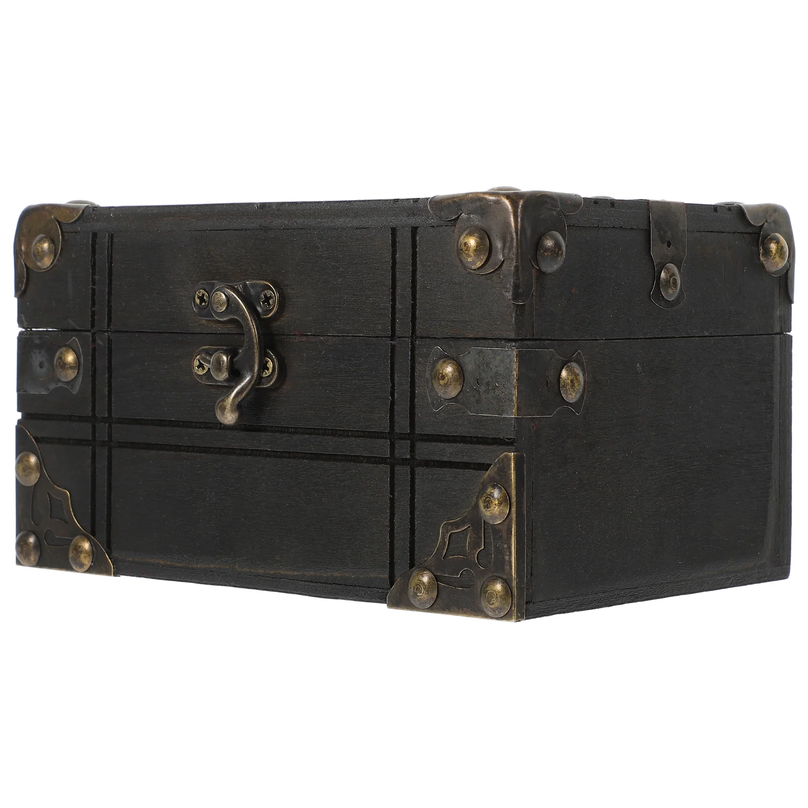 

Vintage Storage Box Wood Candy Case Pirate Treasure Chest Jewelry Wooden Photo Prop