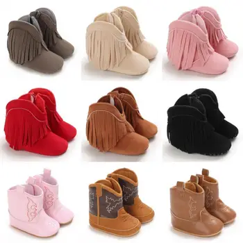 Stivali da bambino con nappe alla moda autunno e inverno per ragazzi e ragazze scarpe da bambino casual e comode 0-18 mesi scarpe da passeggio 1