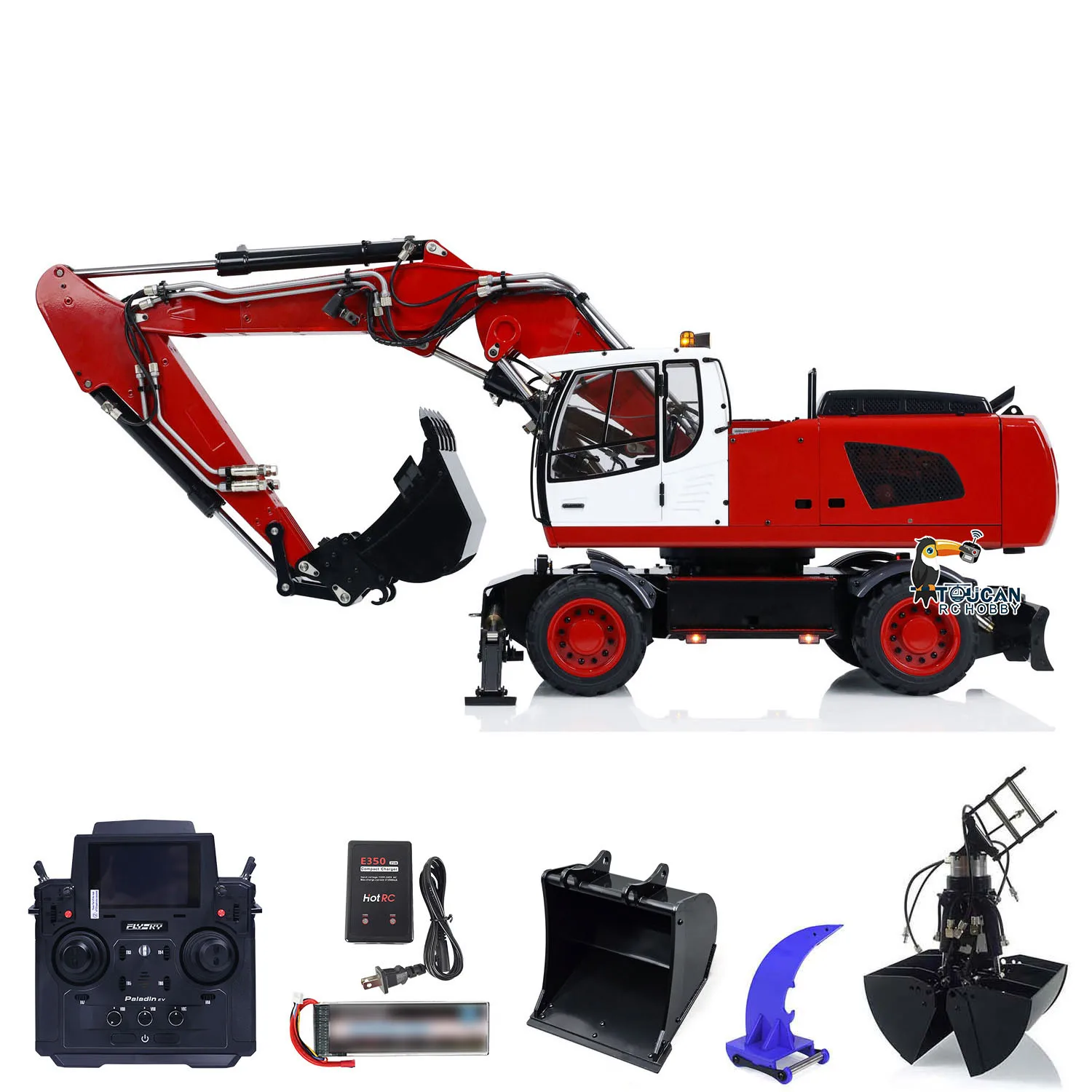 MTM 946 RC Hydraulic Excavator 1/14 Remote Control Metal Wheeled Digger Heavy Duty Machine Construction Vehicles Sound System 4
