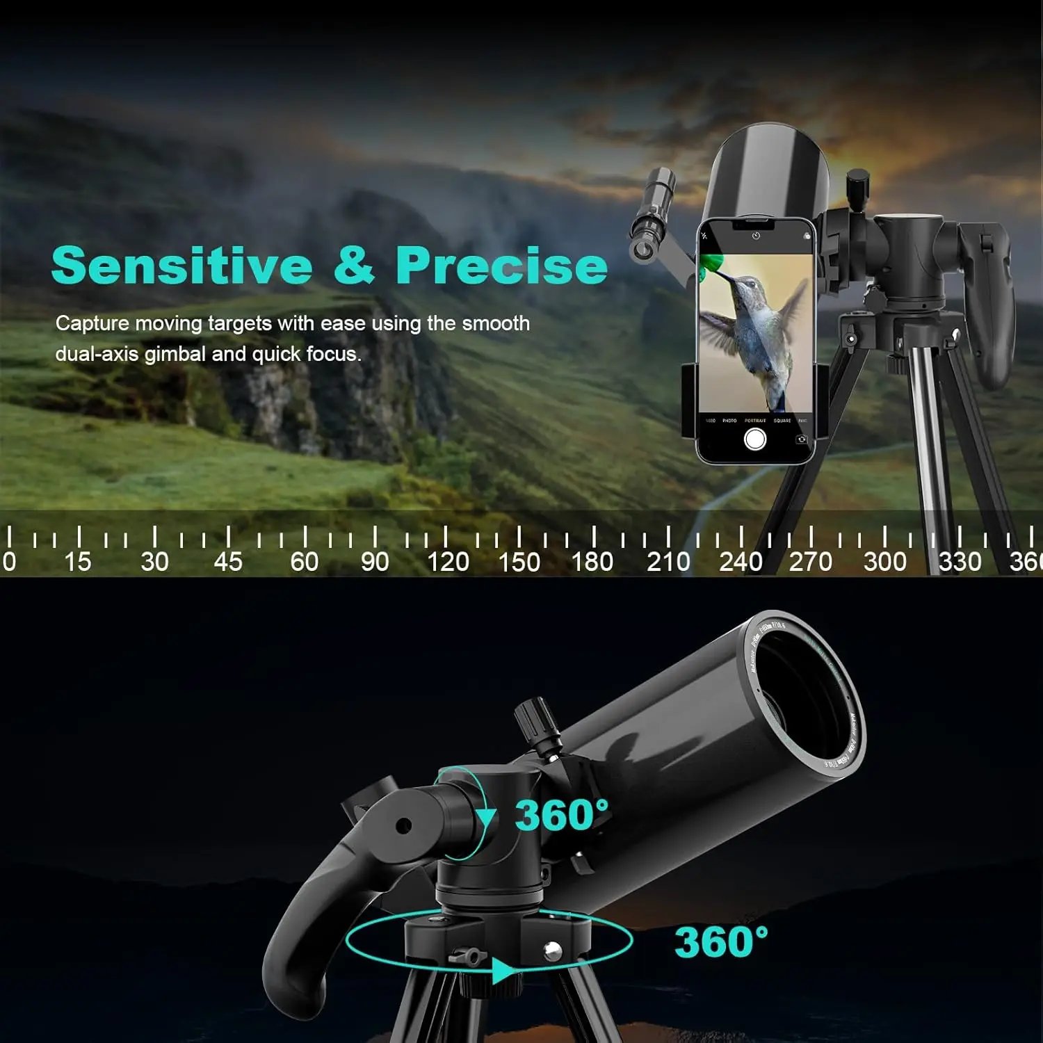 Cassegrain Telescopes for Adults Astronomy, 80mm Aperture 850mm Catadioptric Compound