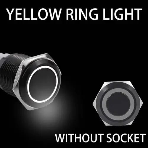 12/16/19/22mm Black shell Push Button Switch Metal Waterproof Latching Momentary LED Light Car Engine Power Switch Blue Red HUSA - Image 10