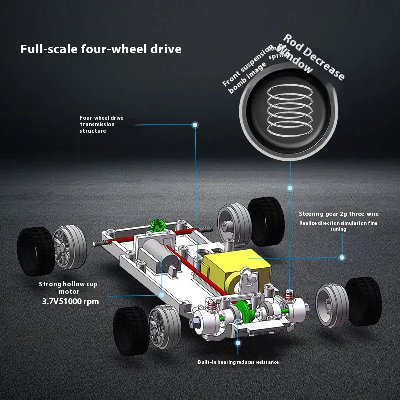 1/43 Upgrade Rc Car Mini Racing Cars Without Gyroscoperemote Control Drift 4wd Off-Road High-Speed Motor Vehicle Model Boy Toys 3