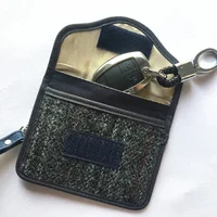 Woolen Fabric Car Key Faraday Bag RFID Anti-radiation Signal Shielding Mobile Phone Bag Double-layer Anti-magnetic Scanning  Bag 2