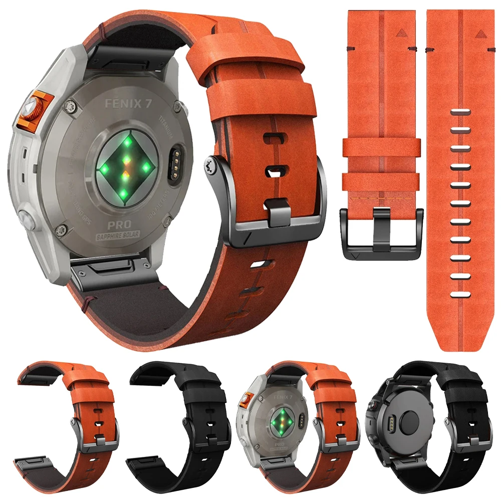 Cinturino Sostituibile In Vera Pelle Da 22 26Mm Per Cinturino Garmin Descent Mk3I 51Mm Mk2 Garmin Enduro 2 Marq/Epix Gen 2 Quick Band