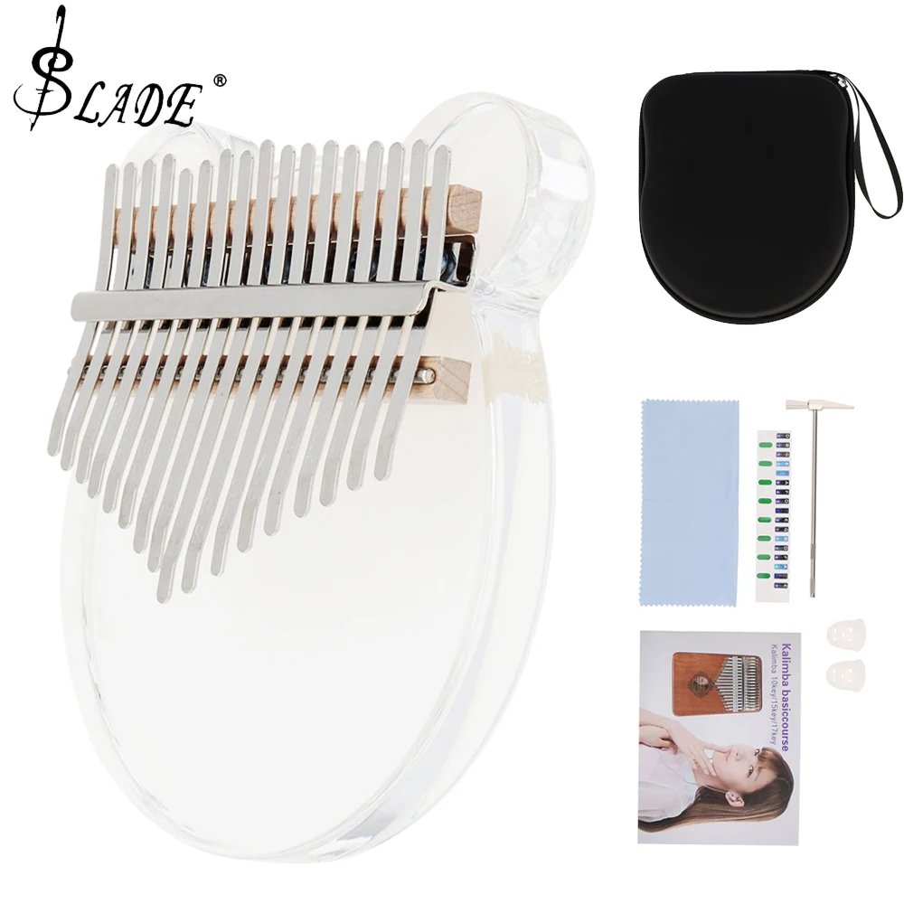 

Kalimba Thumb Piano 8/17 Keys Clear Laser Rainbow Bear Shape Finger Piano Musical Instrument Gifts Toy For Kids