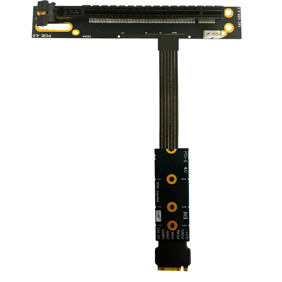 Carte D'extension PCI-E 3.0 X16 Vers 4 Slots X4 - Gen3 Bifurcation - Alimentation SATA - Espacement 20,2 Mm - Pour Cartes Graphiques, SSD, Réseau