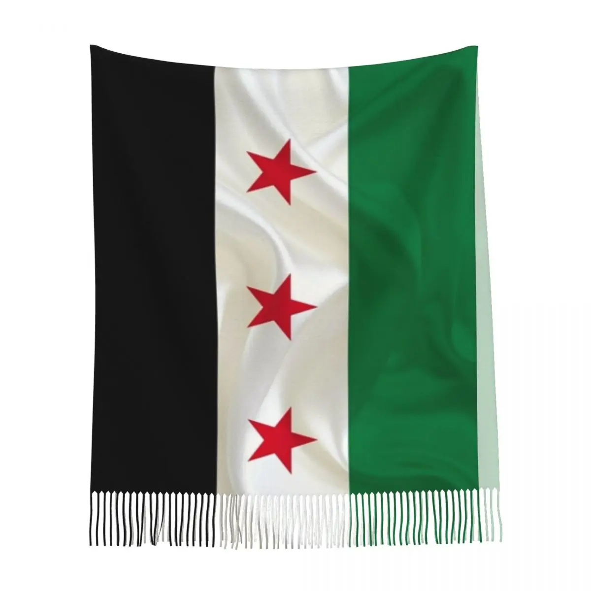 Syria Flag I Love Syria Scarf for Women Winter Warm Cashmere Shawl Wrap The Syrian Arab Long Scarves with Tassel for Daily Wear 6