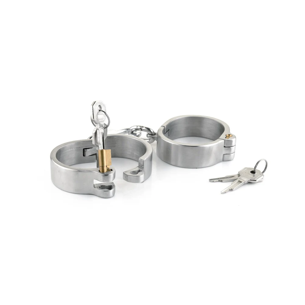 Bdsm Stainless Steel Handcuffs For Sex Oval Type Bondage Lock Fetish