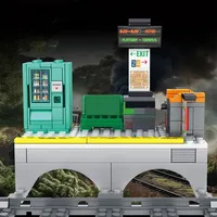 Technical City Power Train Railway Track Building Blocks Subway Station Vehicle Assemble Bricks Toys Gift For Children Kids Boys 4
