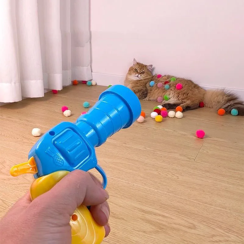 Lanzador De Juguetes Para Gatos Con 100 Bolas De Peluche – Juego Interactivo Para Gatos Y Perros, Estimula La Caza Y El Ejercicio