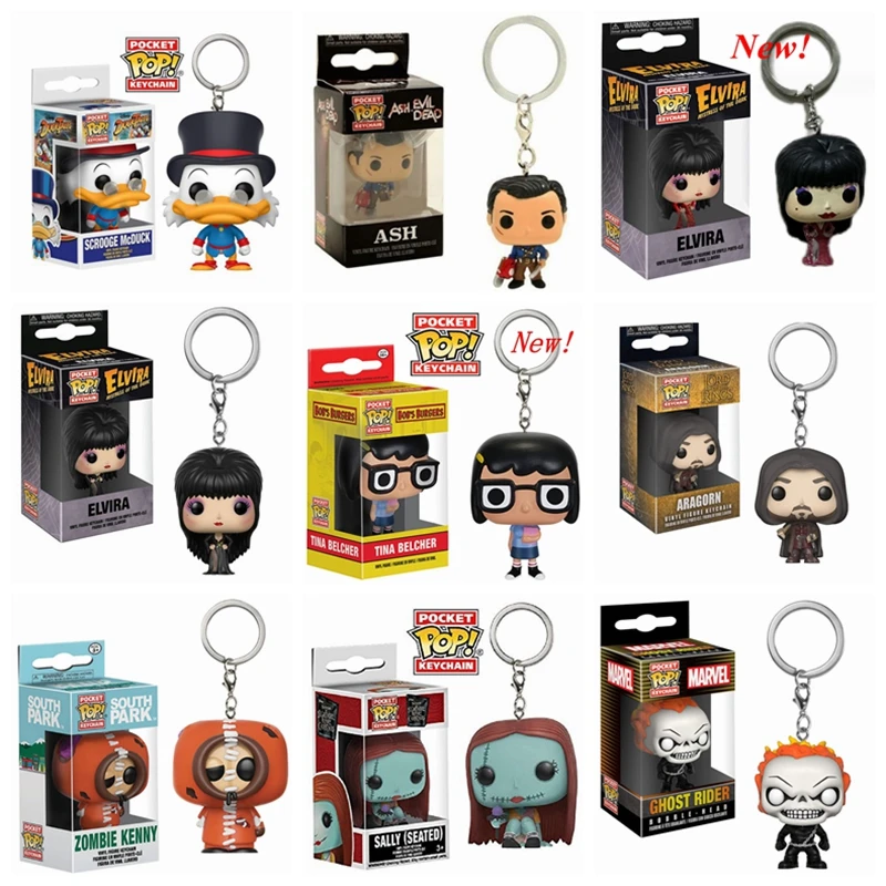 2024 Nuovo Portachiavi Scrooge Mcduck Zombie Emerson Tina Belcher Ghost Rider Elvira Ash Aragorn Portachiavi Action Figure Model Toys