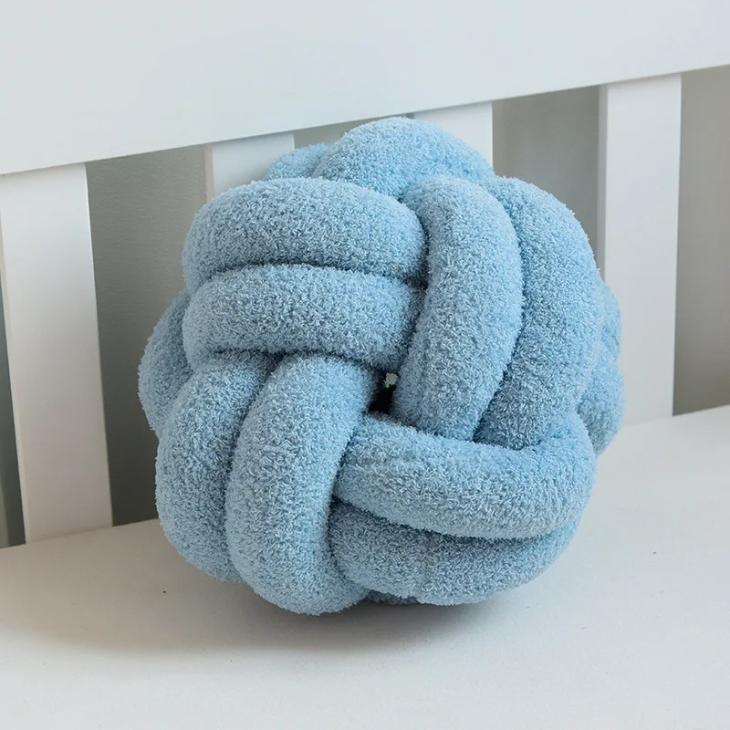 European Minimalist Handmade Woven Pillows Are Skin Friendly, Soft, and Highly Elastic, Teddy Velvet Ball Tying 5